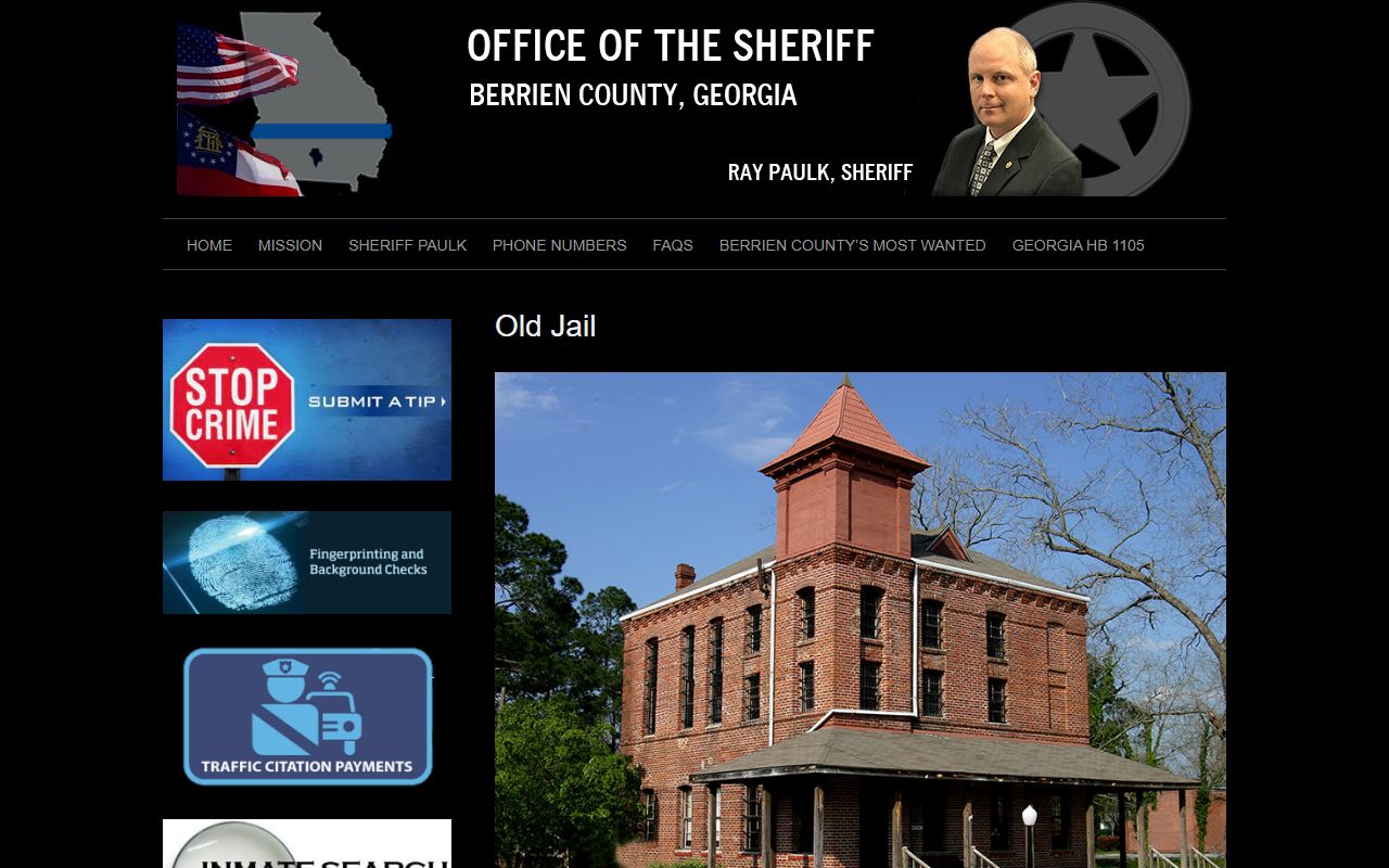 Old Berrien County Jail history page and modern jail context